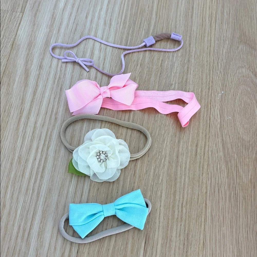 Bundle of 4 Pastel Headbands for Baby Girls